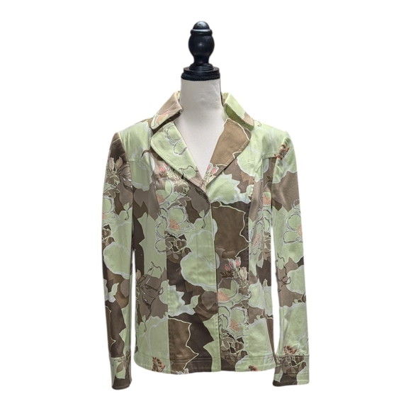 Ellen Tracy Jackets & Blazers - Ellen Tracy Green and Brown Floral Blazer